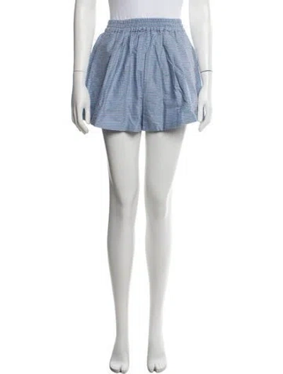 Pre-owned Buru Plaid Print Mini Shorts In Blue