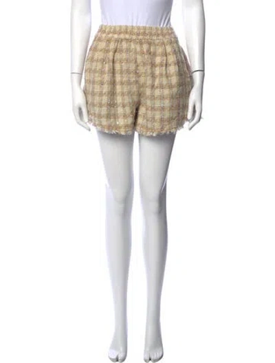Pre-owned Buru Plaid Print Mini Shorts In Neutrals