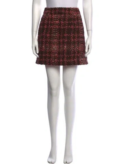 Pre-owned Buru Plaid Print Mini Skirt In Brown
