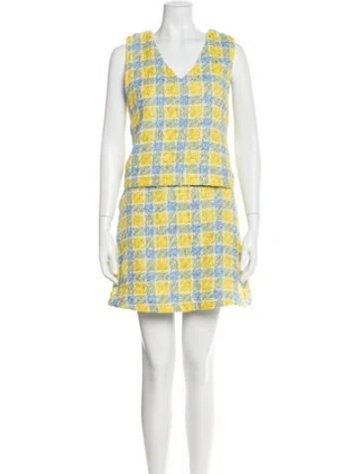 Pre-owned Buru Plaid Print Skirt Suit W/ Tags In Multi