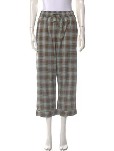 Pre-owned Buru Plaid Print Wide Leg Pants In Multi