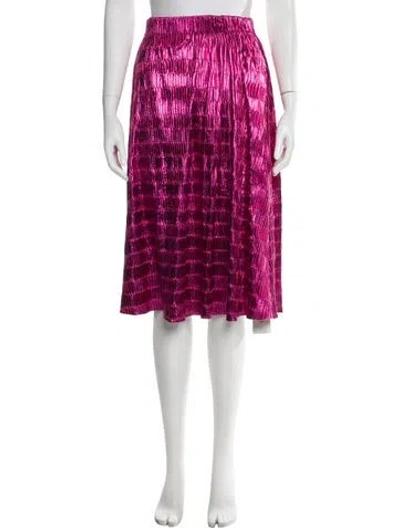 Pre-owned Buru Pleated Accents Knee-length Skirt In Pink
