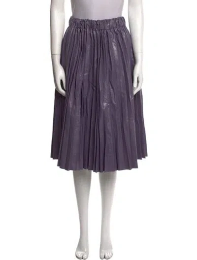 Pre-owned Buru Pleated Accents Knee-length Skirt In Purple