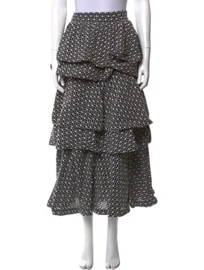 Pre-owned Buru Printed Long Skirt In Neutral