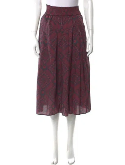 Pre-owned Buru Printed Midi Length Skirt In Multi