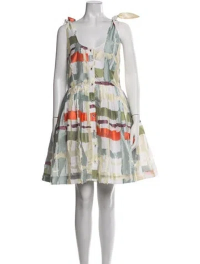 Pre-owned Buru Printed Mini Dress In Multicolor