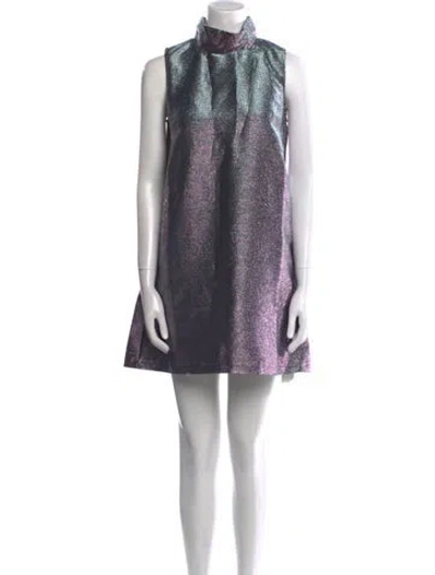 Pre-owned Buru Printed Mini Dress W/ Tags In Multi