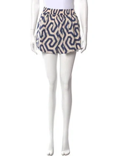 Pre-owned Buru Printed Mini Shorts In White