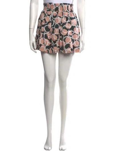 Pre-owned Buru Printed Mini Skirt In Green