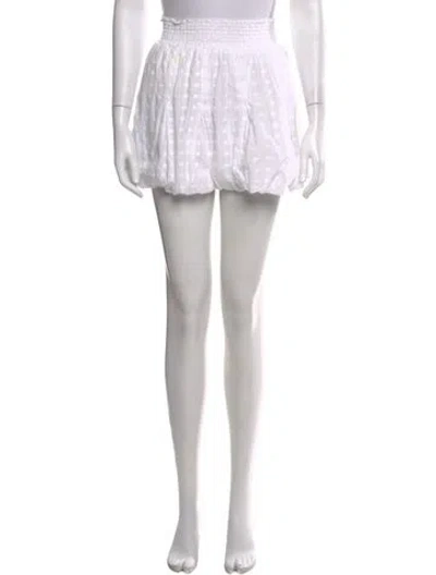 Pre-owned Buru Printed Mini Skirt In White