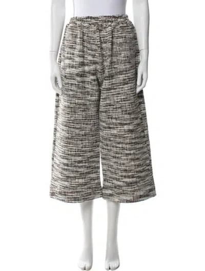 Pre-owned Buru Printed Wide Leg Pants In Brown