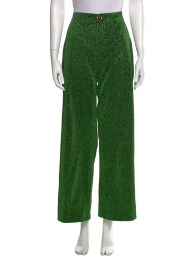 Pre-owned Buru Printed Wide Leg Pants In Green
