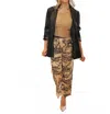 Buru Satin Button Blazer In Black In Black