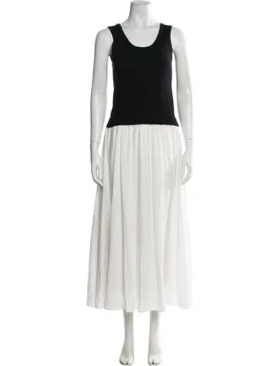 Pre-owned Buru Scoop Neck Long Dress In Black