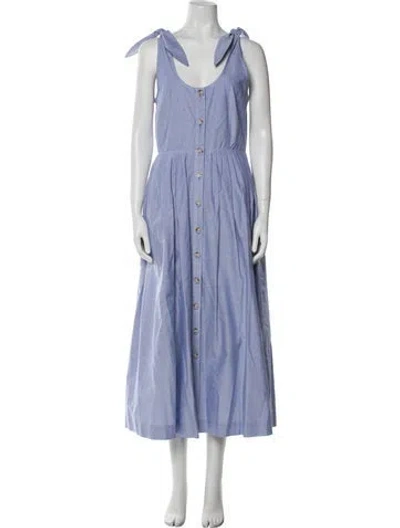 Pre-owned Buru Scoop Neck Long Dress In Blue
