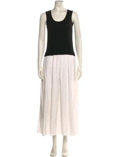 Pre-owned Buru Scoop Neck Long Dress In Neutral