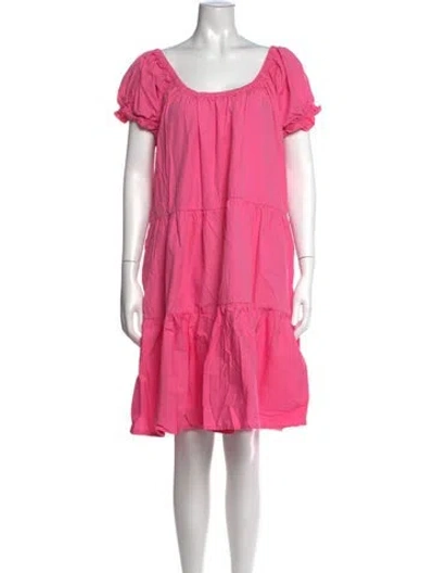 Pre-owned Buru Scoop Neck Mini Dress In Pink