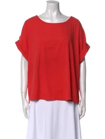 Pre-owned Buru Scoop Neck Short Sleeve T-shirt In Red