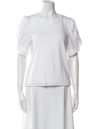 Pre-owned Buru Scoop Neck Short Sleeve T-shirt In White