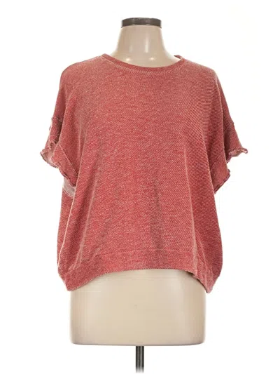 Pre-owned Buru Short Sleeve Top Red Crew Neck Tops