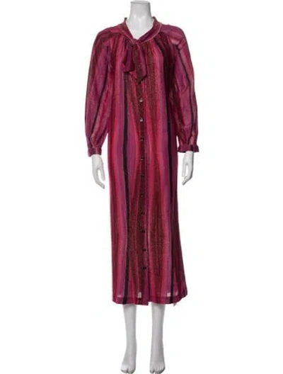 Pre-owned Buru Silk Long Dress In Red