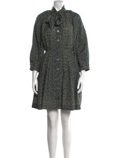 Pre-owned Buru Silk Mini Dress W/ Tags In Green