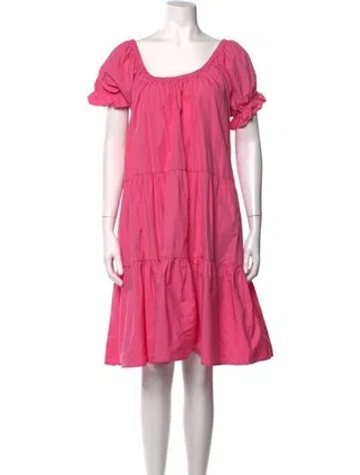 Pre-owned Buru Square Neckline Mini Dress In Pink