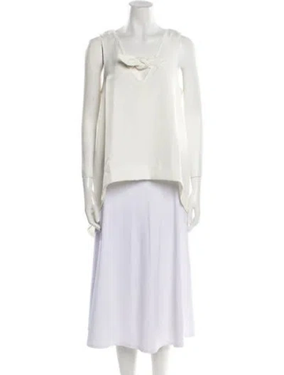 Pre-owned Buru Square Neckline Mini Dress In White