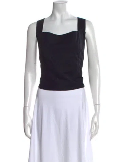 Pre-owned Buru Square Neckline Sleeveless Top In Blue