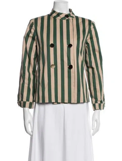 Pre-owned Buru Striped Blazer In Green