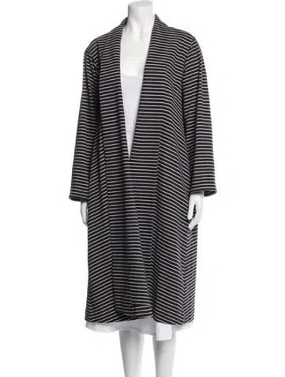 Pre-owned Buru Striped Coat In Blue