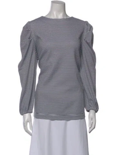 Pre-owned Buru Striped Crew Neck Top In White