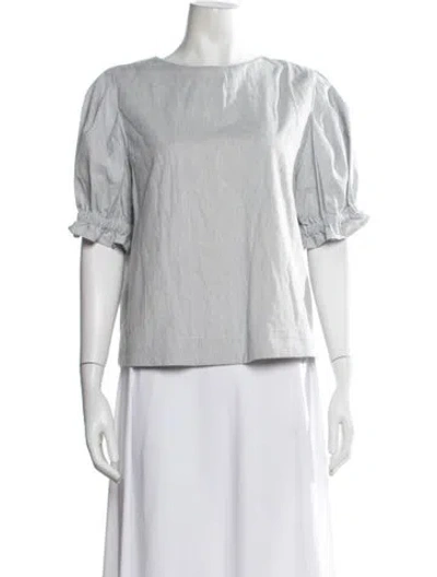 Pre-owned Buru Striped Crew Neck Top In White