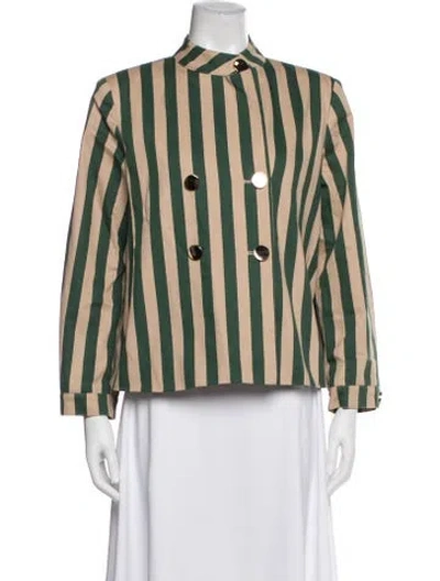 Pre-owned Buru Striped Jacket In Green