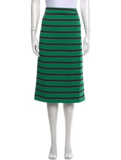 Pre-owned Buru Striped Knee-length Skirt W/ Tags In Green