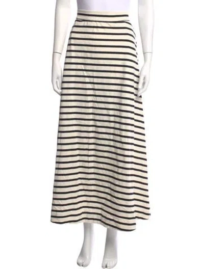 Pre-owned Buru Striped Long Skirt In Neutrals