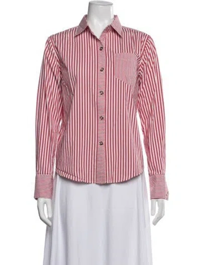 Pre-owned Buru Striped Long Sleeve Button-up Top In Multicolor