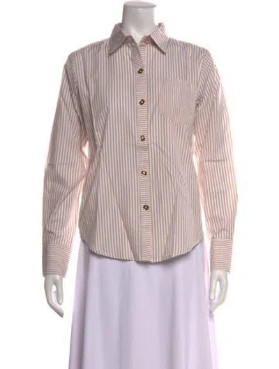 Pre-owned Buru Striped Long Sleeve Button-up Top W/ Tags In Multicolor