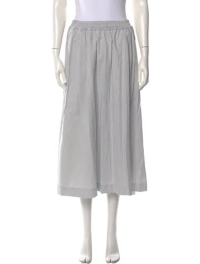 Pre-owned Buru Striped Midi Length Skirt In Gray