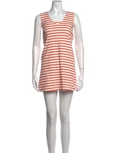 Pre-owned Buru Striped Mini Dress In Multicolor