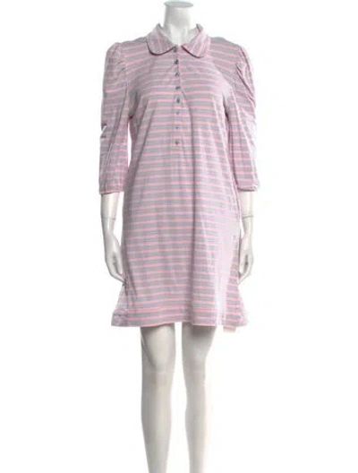 Pre-owned Buru Striped Mini Dress In Pink
