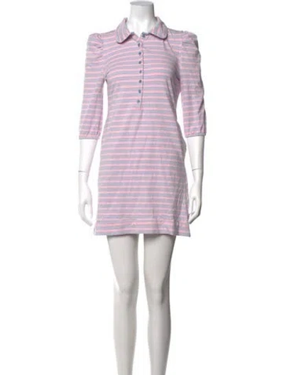 Pre-owned Buru Striped Mini Dress In Pink