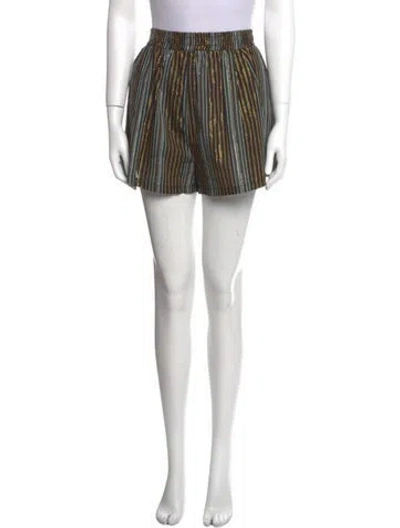 Pre-owned Buru Striped Mini Shorts In Black
