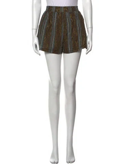 Pre-owned Buru Striped Mini Shorts In Brown/metallic