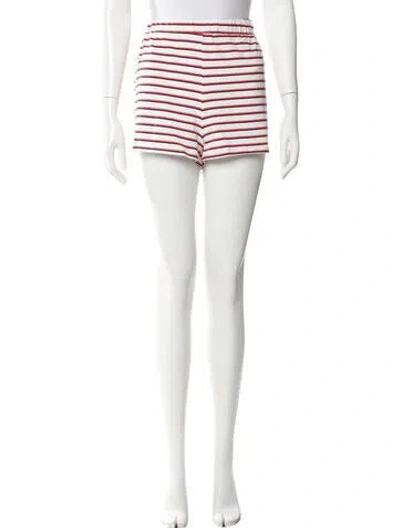 Pre-owned Buru Striped Mini Shorts In White