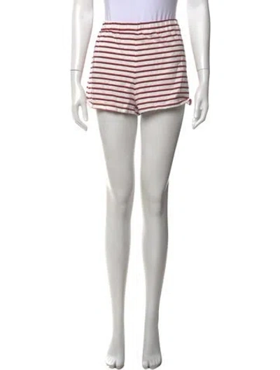 Pre-owned Buru Striped Mini Shorts In White