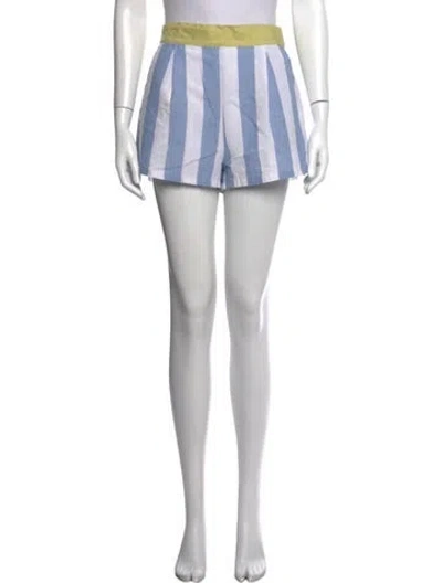 Pre-owned Buru Striped Mini Shorts In White