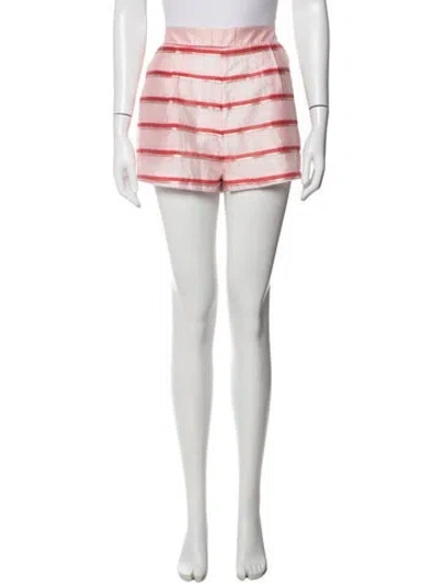 Pre-owned Buru Striped Mini Shorts In White