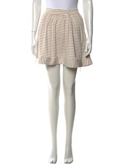 Pre-owned Buru Striped Mini Skirt In Neutrals