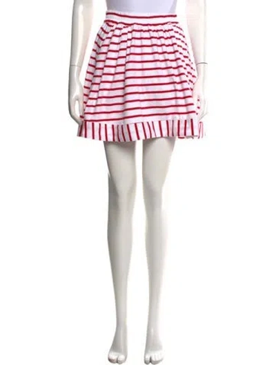 Pre-owned Buru Striped Mini Skirt In White